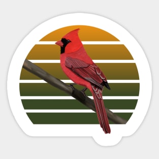 jz.birds Northern Cardinal Bird Art Sticker